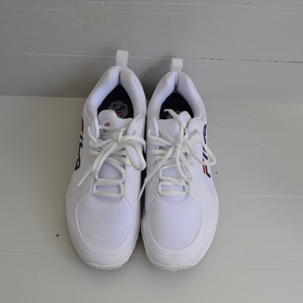 Fila White Sneakers Men's 8.5 Pickleball Shoes Volley Burst Athletic With Box - Picture 3 of 7